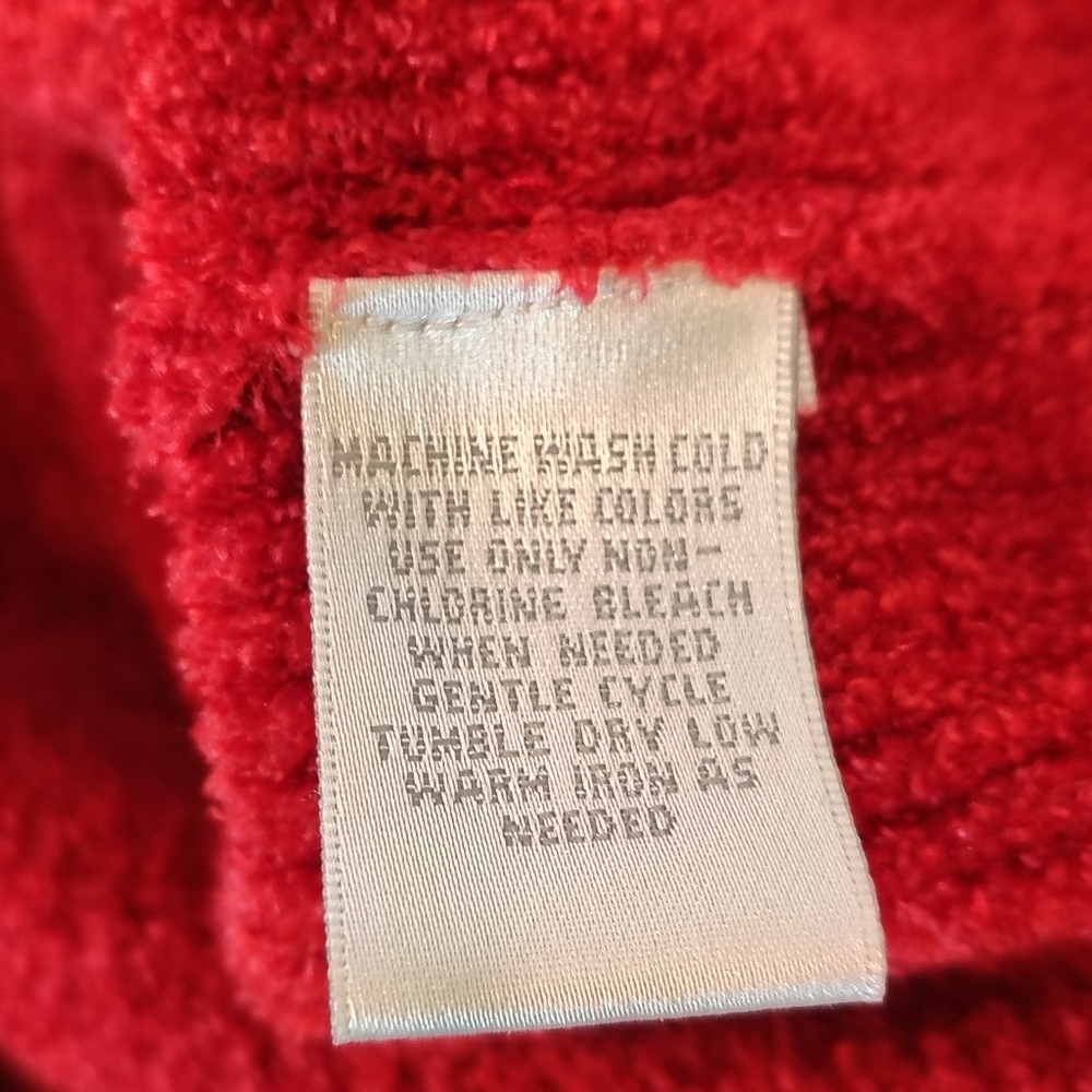 Worthington Sweater Women's Size L Solid Red Cowl Neck Fleece Long Sleeve COZY - Picture 6 of 8